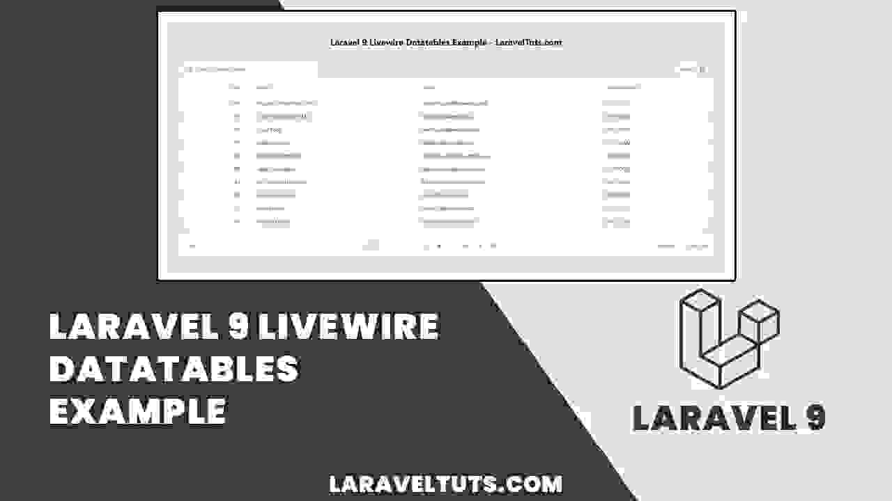 Laravel 9 Livewire Datatables Example