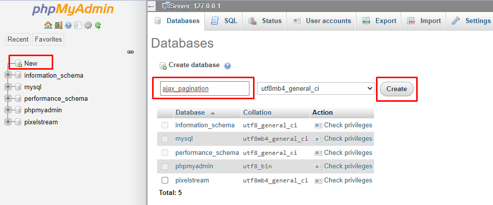Creating Database