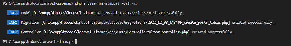 Creating Post Model, Migration and Controller